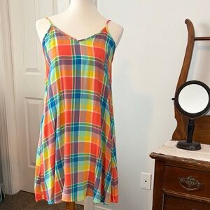 SO Colorful Plaid Mini Dress